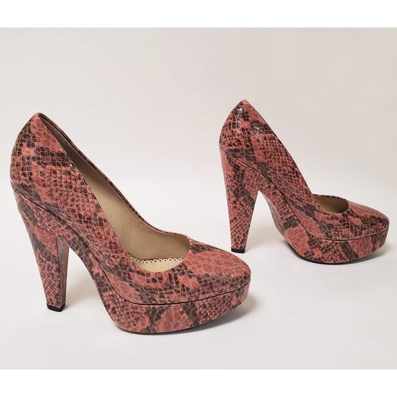 STELLA MCCARTNEY SHOES FAUX SNAKEPRINT LEATHER PLATFORM HIGH HEEL IT 41 US 11 - Picture 2 of 12